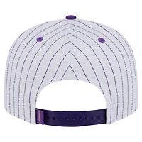 Casquette snapback New Era blanche à rayures fines Deceptor 9FIFTY des Los Angeles Lakers pour homme