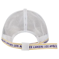Casquette ajustable blanche à motif plume des Los Angeles Lakers 9FORTY M-Crown A-Frame pour homme de New Era