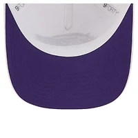 Casquette ajustable blanche à motif plume des Los Angeles Lakers 9FORTY M-Crown A-Frame pour homme de New Era