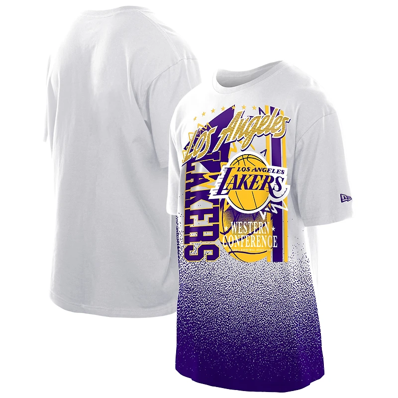 T-shirt blanc New Era Los Angeles Lakers Injection Sport Classics pour homme