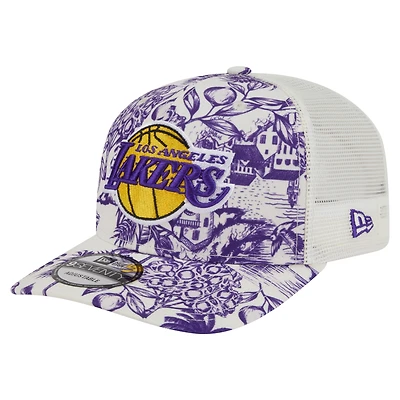 Casquette ajustable New Era blanche Los Angeles Lakers Lemon Tree 9SEVENTY pour homme