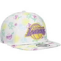 Casquette réglable blanche Los Angeles Lakers Palm Trees and Waves Golfer New Era pour homme