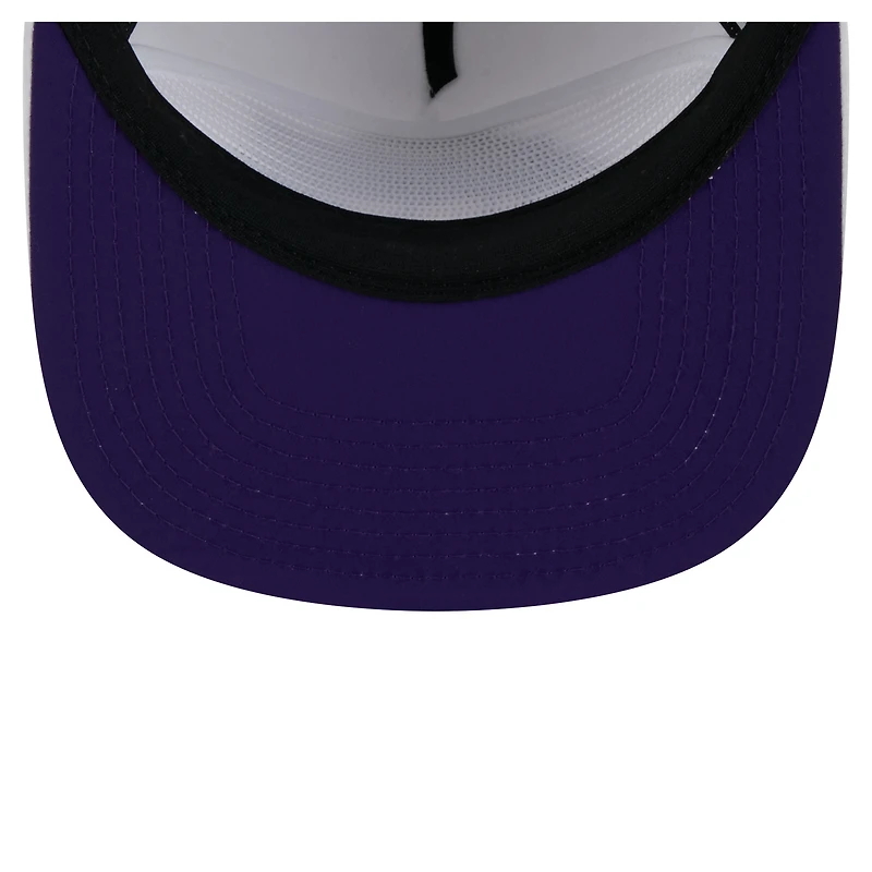 Casquette de golf ajustable New Era blanche pour homme avec logo Performance Rope des Los Angeles Lakers