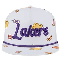 Men's New Era White Los Angeles Lakers Team Cheer Rope 19TWENTY Adjustable Hat