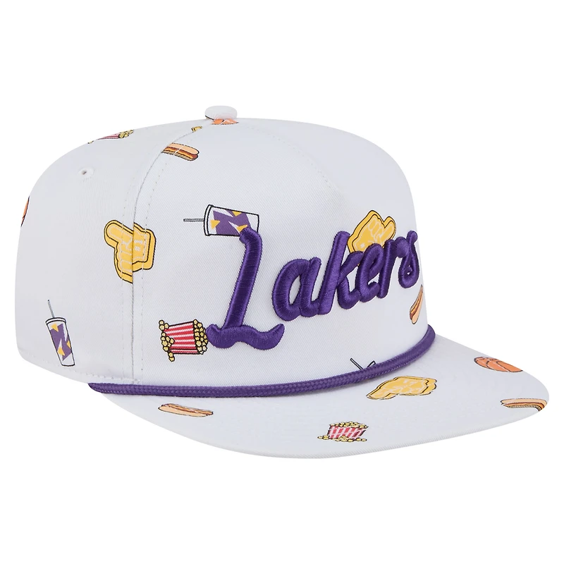 Men's New Era White Los Angeles Lakers Team Cheer Rope 19TWENTY Adjustable Hat