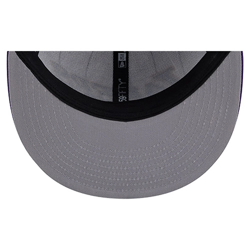 Men's New Era  White Los Angeles Lakers Wordmark Pinstripe 59FIFTY Fitted Hat