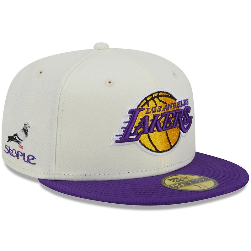 V107988 LAKERS 23 NBA NWE x STAPLE Logo Pigeon 2 tons 59Fifty HATMENHIC