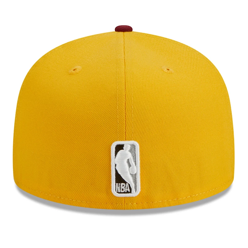 Casquette ajustée 59FIFTY bicolore New Era des Lakers de Los Angeles pour hommes, jaune/rouge