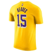 T-shirt Nike Austin Reaves Gold pour homme avec nom et numéro Los Angeles Lakers Icon Edition