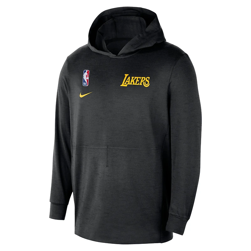 Men's Nike Black Los Angeles Lakers 2024/25 On-Court Authentic Practice Yoga Restore Lightweight Pullover Hoodie