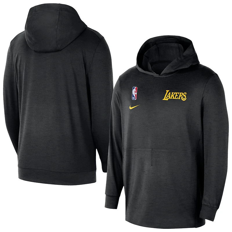 Men's Nike Black Los Angeles Lakers 2024/25 On-Court Authentic Practice Yoga Restore Lightweight Pullover Hoodie
