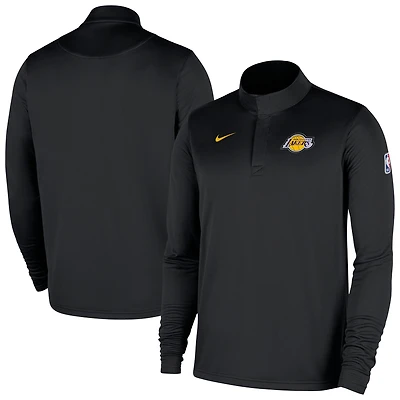 Haut Nike noir authentique des Los Angeles Lakers 2025/26 pour homme, coupe-vent et zippé Dri-Fit