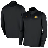 Haut Nike noir authentique des Los Angeles Lakers 2025/26 pour homme, coupe-vent et zippé Dri-Fit