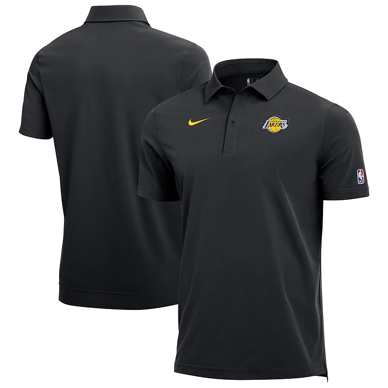 Polo d'entraîneur Nike noir authentique Los Angeles Lakers 2025/26 pour homme, en tissu Dri-FIT.