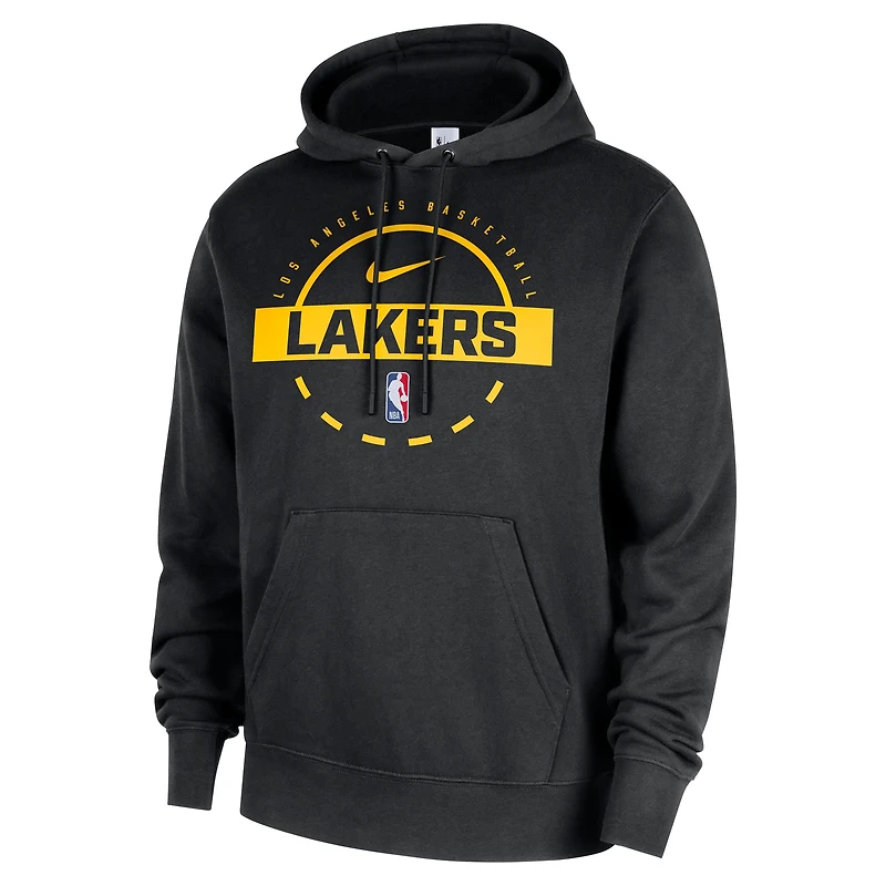 Men's Nike Black Los Angeles Lakers 2025/26 Authentic Practice Club Pullover Hoodie