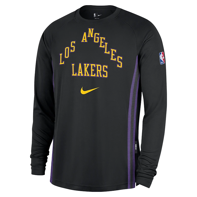 Men's Nike  Black Los Angeles Lakers 2025/26 City Edition Authentic Pregame Dri-FIT Long Sleeve Shooting T-Shirt