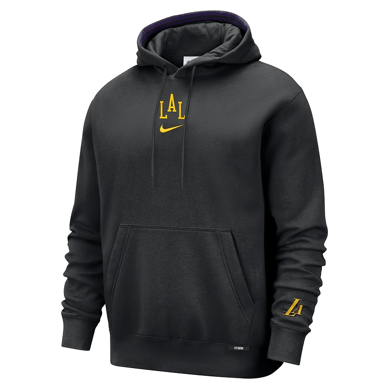 Men's Nike  Black Los Angeles Lakers 2025/26 City Edition Courtside Remix Premium Hoodie