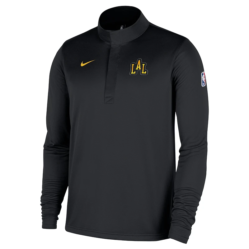 Men's Nike  Black Los Angeles Lakers 2025/26 City Edition Remix Authentic Coaches Dri-FIT Half-Zip Pullover