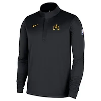Men's Nike  Black Los Angeles Lakers 2025/26 City Edition Remix Authentic Coaches Dri-FIT Half-Zip Pullover