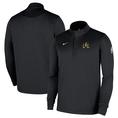 Men's Nike  Black Los Angeles Lakers 2025/26 City Edition Remix Authentic Coaches Dri-FIT Half-Zip Pullover