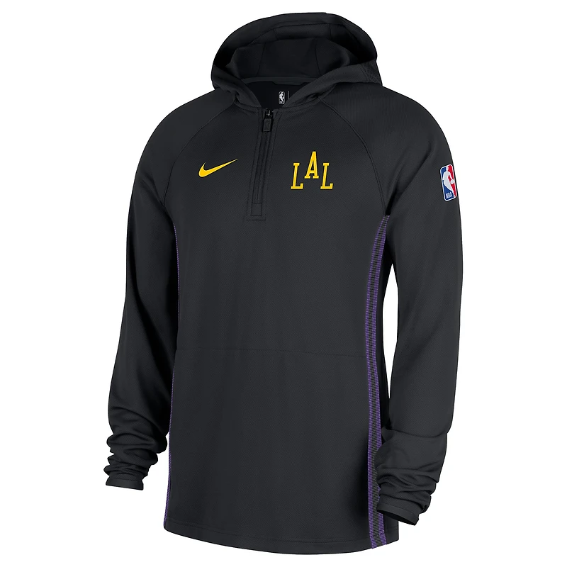 Men's Nike  Black Los Angeles Lakers 2025/26 City Edition Remix Authentic On-Court Quarter-Zip Dri-FIT Hooded Jacket