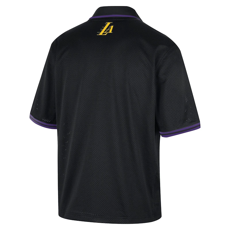 Men's Nike  Black Los Angeles Lakers 2025/26 City Edition Remix Courtside Air Half-Sleeve Polo