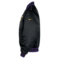 Veste bomber Nike noire pour homme Los Angeles Lakers 2025/26 City Edition Remix Courtside à boutons-pression
