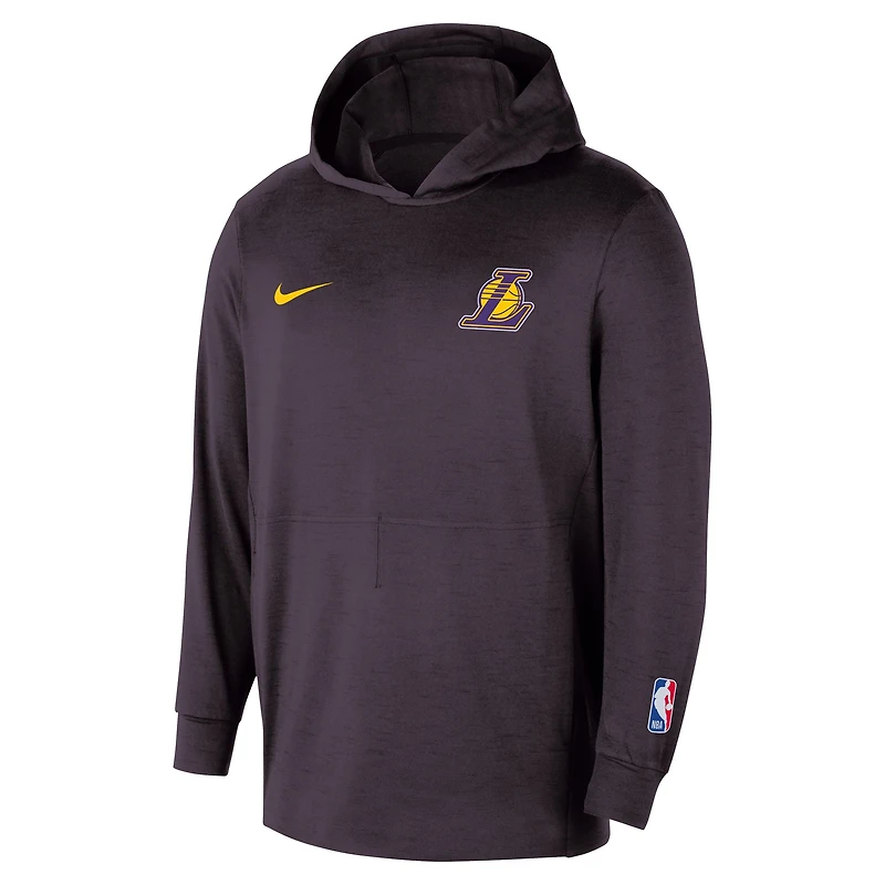 Sweat à capuche Nike noir authentique pour homme Los Angeles Lakers Practice Yoga Restore Dri-Fit