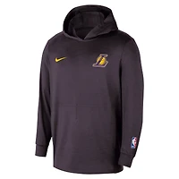 Sweat à capuche Nike noir authentique pour homme Los Angeles Lakers Practice Yoga Restore Dri-Fit