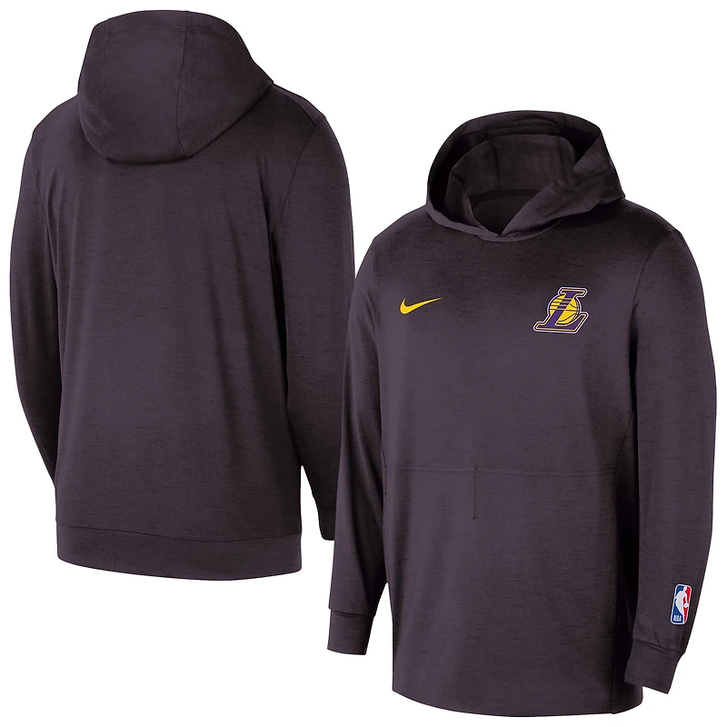 Sweat à capuche Nike noir authentique pour homme Los Angeles Lakers Practice Yoga Restore Dri-Fit