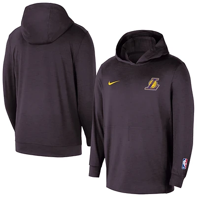 Sweat à capuche Nike noir authentique pour homme Los Angeles Lakers Practice Yoga Restore Dri-Fit