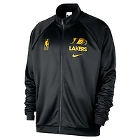 Men's Nike Black Los Angeles Lakers Courtside Pique Club Full-Zip Track Jacket
