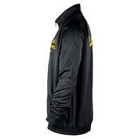 Men's Nike Black Los Angeles Lakers Courtside Pique Club Full-Zip Track Jacket