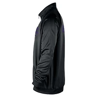 Veste de survêtement Nike noire Los Angeles Lakers Courtside Pique Club entièrement zippée pour homme
