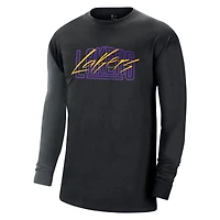 Men's Nike Black Los Angeles Lakers Courtside Versus Flight MAX90 Long Sleeve T-Shirt