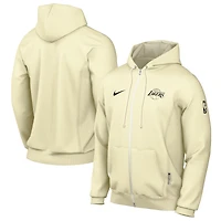 Men's Nike Cream Los Angeles Lakers Authentic Standard Issue Full-Zip Hoodie Jacket