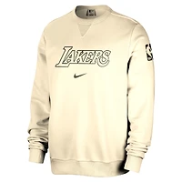 Sweat-shirt Nike crème Los Angeles Lakers Courtside Standard Issue Performance pour homme