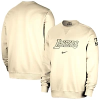 Sweat-shirt Nike crème Los Angeles Lakers Courtside Standard Issue Performance pour homme