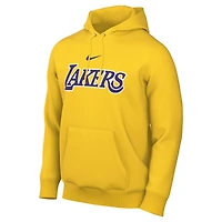 Sweat à capuche Nike Gold Los Angeles Lakers Sportswear Essential Wordmark Club pour homme