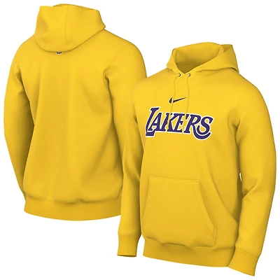 Men's Nike Gold Los Angeles Lakers Sportswear Essential Wordmark Club Hoodie