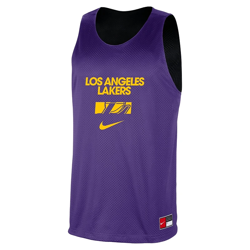 Men's Nike Purple/Black Los Angeles Lakers Courtside Reversible Mesh Practice Jersey