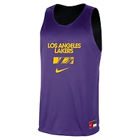 Men's Nike Purple/Black Los Angeles Lakers Courtside Reversible Mesh Practice Jersey