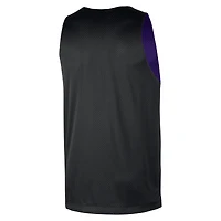 Maillot d'entraînement réversible Nike violet/noir Los Angeles Lakers Courtside pour homme