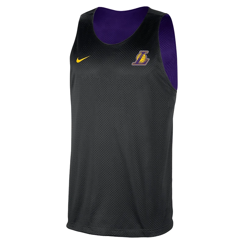 Maillot d'entraînement réversible Nike violet/noir Los Angeles Lakers Courtside pour homme