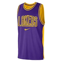 Men's Nike Purple/Gold Los Angeles Lakers Courtside Versus Force Split DNA Performance Mesh Tank Top