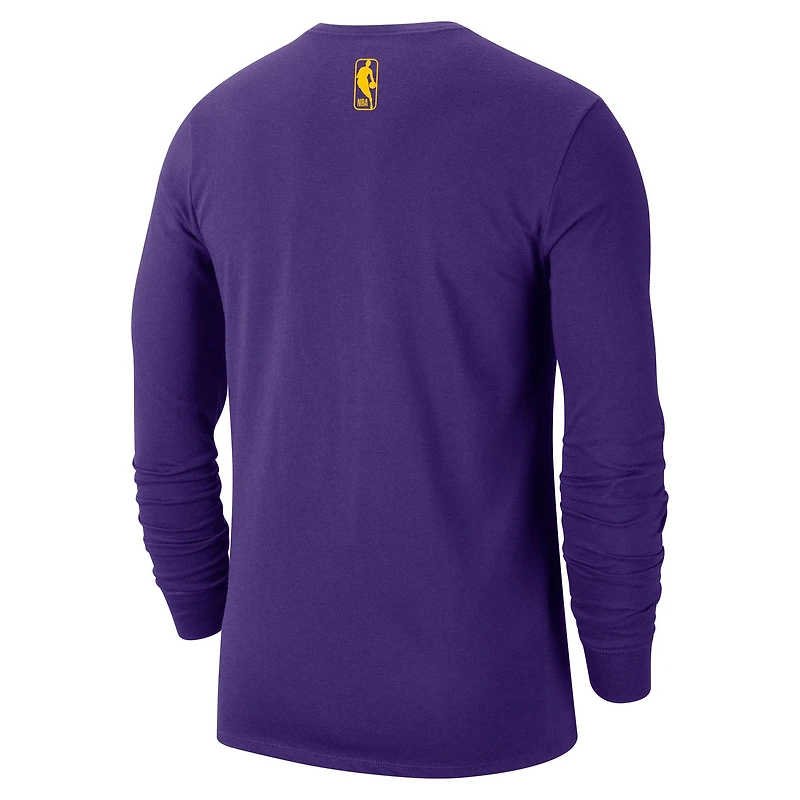 T-shirt à manches longues Nike violet Los Angeles Lakers 2024/25 City Edition Essential Logo pour homme
