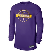 T-shirt Nike violet Los Angeles Lakers 2025/26 On-Court Flare Dri-FIT d'entraînement à manches longues Tri-Blend pour homme