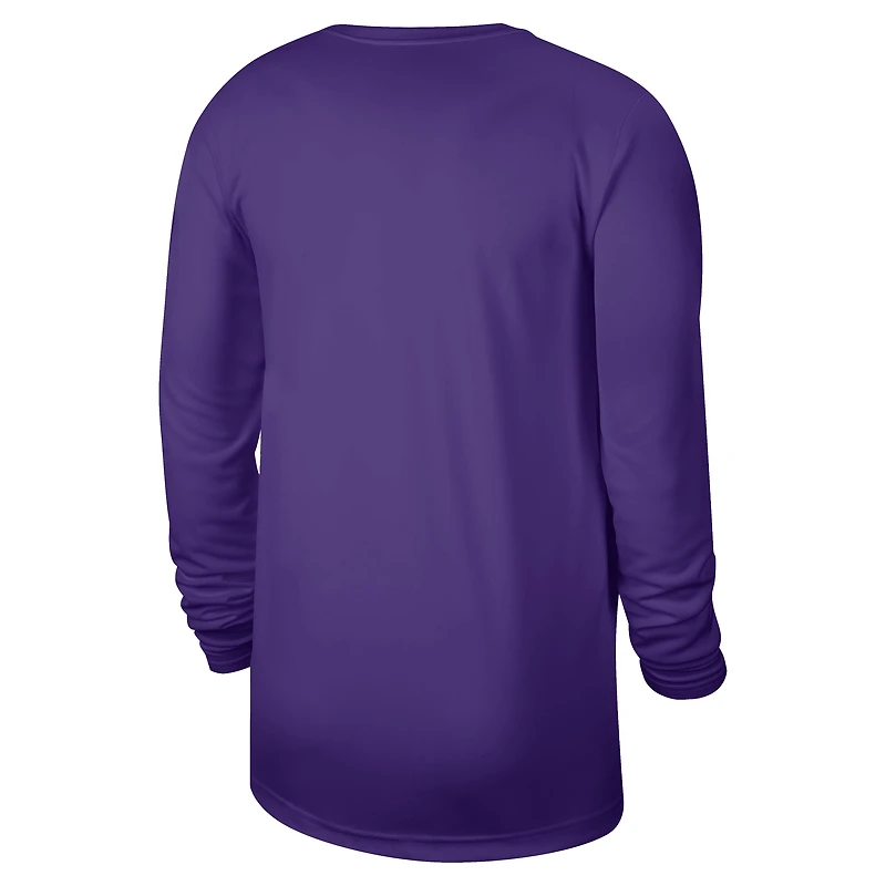 T-shirt Nike violet Los Angeles Lakers 2025/26 On-Court Flare Dri-FIT d'entraînement à manches longues Tri-Blend pour homme
