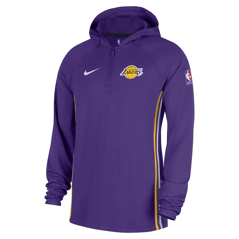Men's Nike  Purple Los Angeles Lakers Authentic On Court Zone Quarter-Zip Dri-FIT Hoodie Jacket
