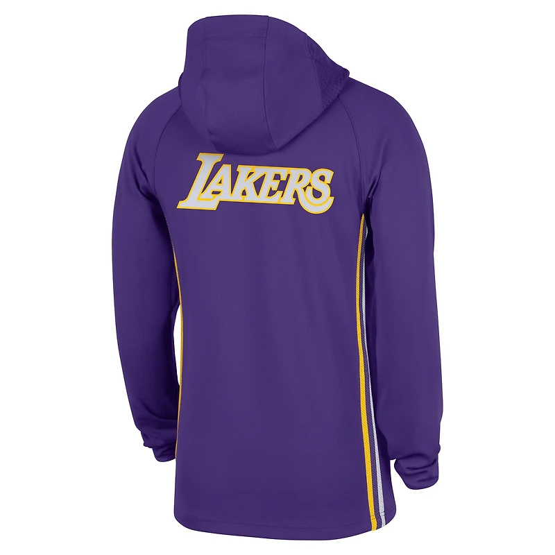 Men's Nike  Purple Los Angeles Lakers Authentic On Court Zone Quarter-Zip Dri-FIT Hoodie Jacket